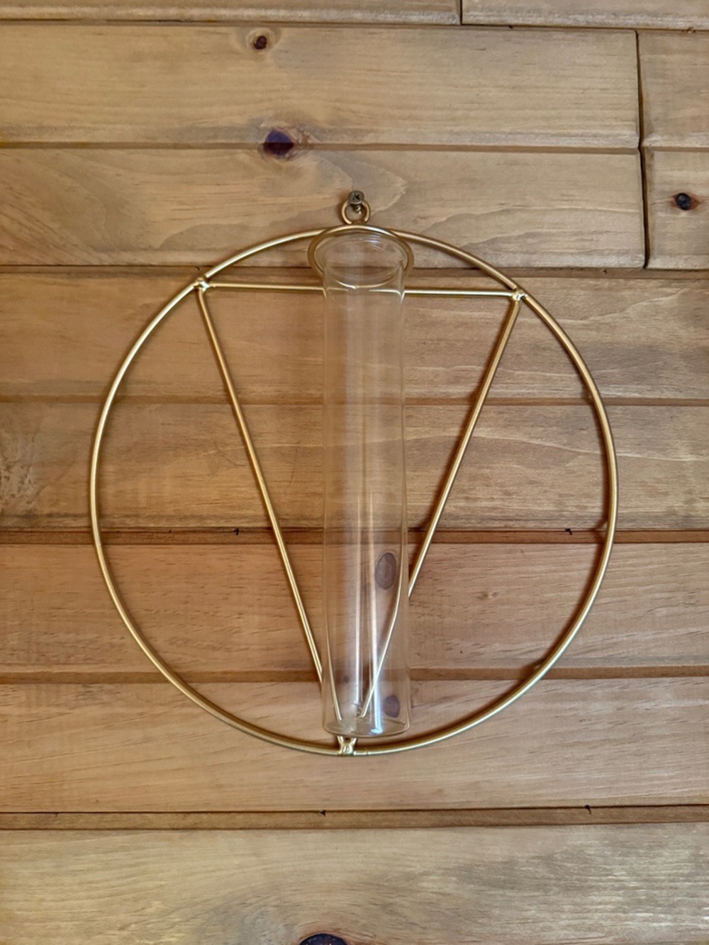 Gold Wall Hanging Glass Vase - Modern Round Frame